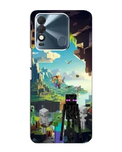 Чехол для TECNO Spark 8 с картинкой «Эндермен в лесу»