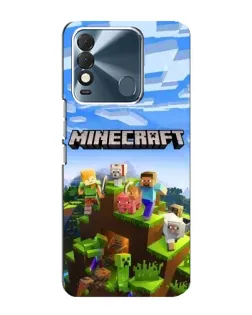 Чехол для TECNO Spark 8 с картинкой «Minecraft классический мир»