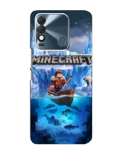 Чехол для TECNO Spark 8 с картинкой «Minecraft ледяной мир»