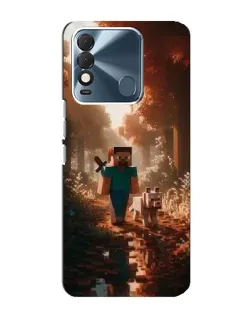 Чехол для TECNO Spark 8 с картинкой «Стив в лесу»
