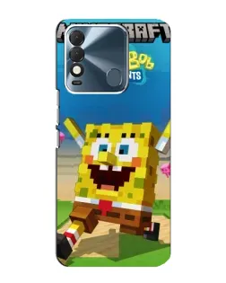 Чехол для TECNO Spark 8 с картинкой «Губка Боб Minecraft»