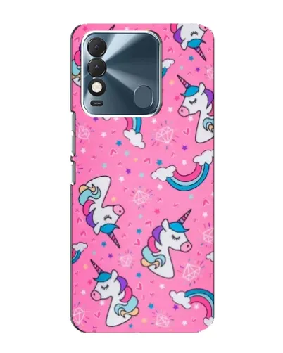 Чехол для TECNO Spark 8 с картинкой «Unicorn паттерн розовый»