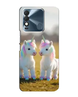 Чехол для TECNO Spark 8 с картинкой «Пара единорогов»