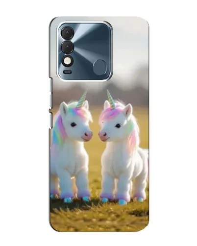 Чехол для TECNO Spark 8 с картинкой «Пара единорогов»