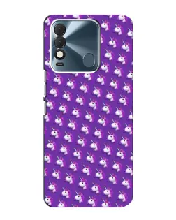 Чехол для TECNO Spark 8 с картинкой «Единороги на фиолетовом»