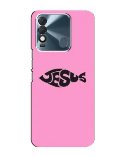 Чехол для TECNO Spark 8 с картинкой «Розовый символ  Jesus»
