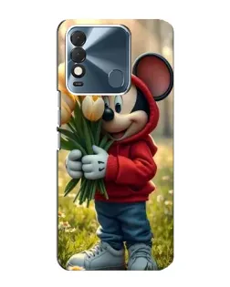 Чехол для TECNO Spark 8 с картинкой «Микки с тюльпанами»