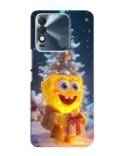 Чехол для TECNO Spark 8 с картинкой «Рождественский Спанч Боб»