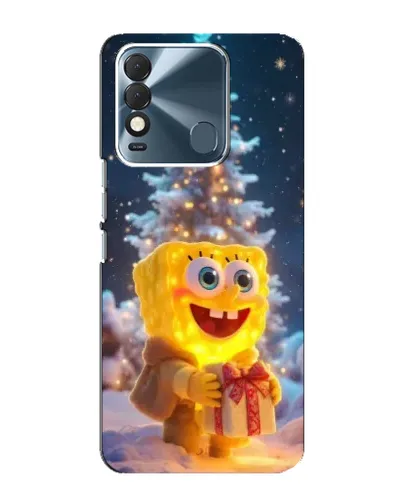 Чехол для TECNO Spark 8 с картинкой «Рождественский Спанч Боб»