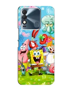 Чехол для TECNO Spark 8 с картинкой «Губка Боб и друзья»