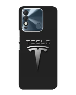 Чехол для TECNO Spark 8 с картинкой «Стальной логотип Tesla»