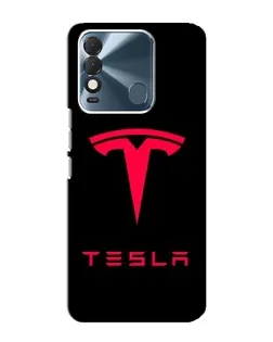 Чехол для TECNO Spark 8 с картинкой «Tesla Red Logo»