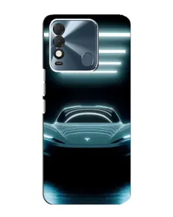 Чехол для TECNO Spark 8 с картинкой «Tesla в неоне»