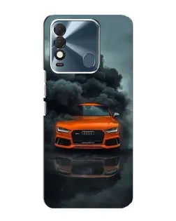 Чехол для TECNO Spark 8 с картинкой «Audi в облаках дыма»