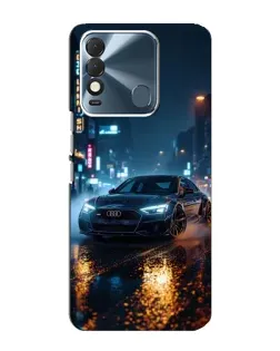 Чехол для TECNO Spark 8 с картинкой «Ночной город и Audi»