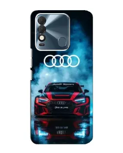 Чехол для TECNO Spark 8 с картинкой «Audi Sport — неон»