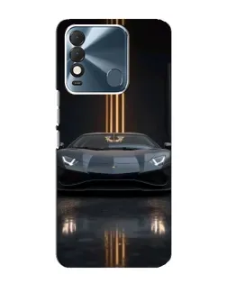 Чехол для TECNO Spark 8 с картинкой «Lamborghini золотые линии»