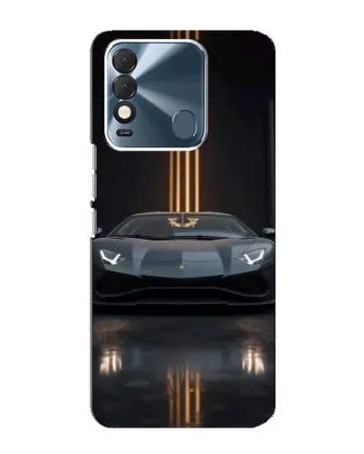 Чехол для TECNO Spark 8 с картинкой «Lamborghini золотые линии»