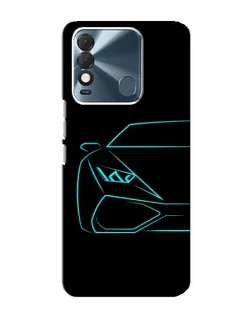Чехол для TECNO Spark 8 с картинкой «Голубой силуэт Lamborghini»