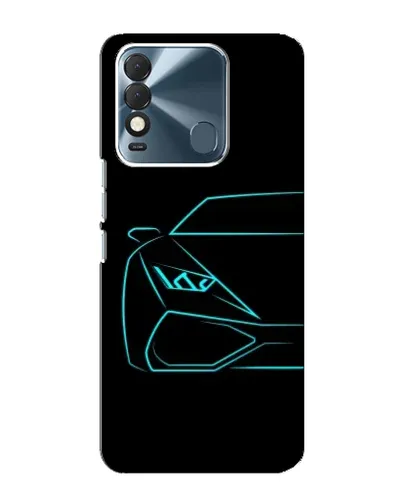 Чехол для TECNO Spark 8 с картинкой «Голубой силуэт Lamborghini»