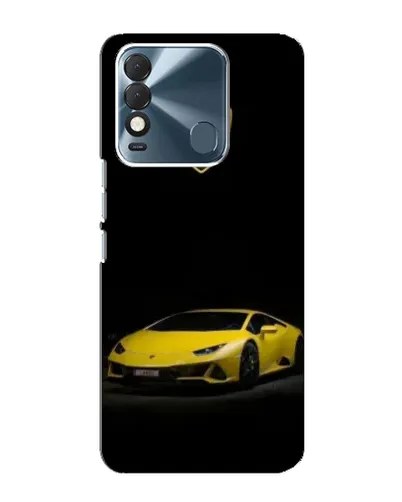 Чехол для TECNO Spark 8 с картинкой «Lamborghini желтый акцент»