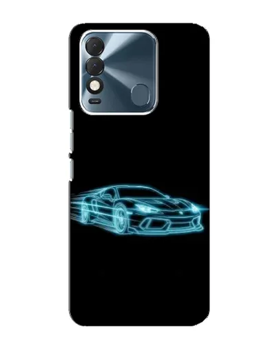 Чехол для TECNO Spark 8 с картинкой «Неоновый контур Lamborghini»