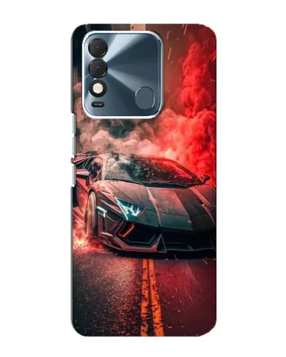 Чехол для TECNO Spark 8 с картинкой «Lamborghini красный дым»