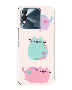 Чехол для TECNO Spark 8 с картинкой «Pusheen трио»