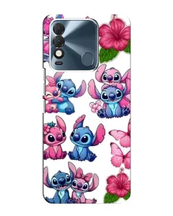 Чехол для TECNO Spark 8 с картинкой «Стикеры Stitch и Angel»