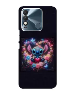 Чехол для TECNO Spark 8 с картинкой «Stitch в цветах»