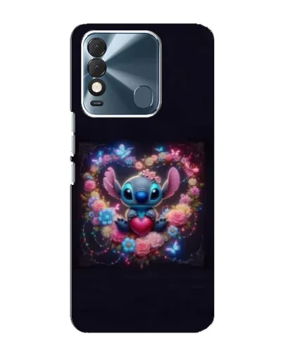 Чехол для TECNO Spark 8 с картинкой «Stitch в цветах»