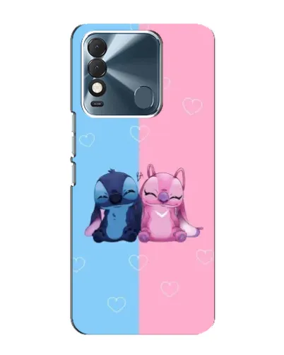 Чехол для TECNO Spark 8 с картинкой «Stitch и Angel Love»