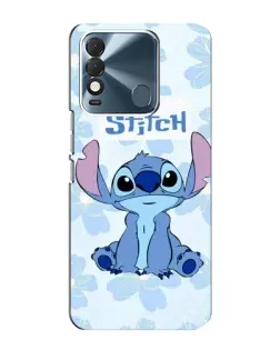 Чехол для TECNO Spark 8 с картинкой «Stitch среди цветов»