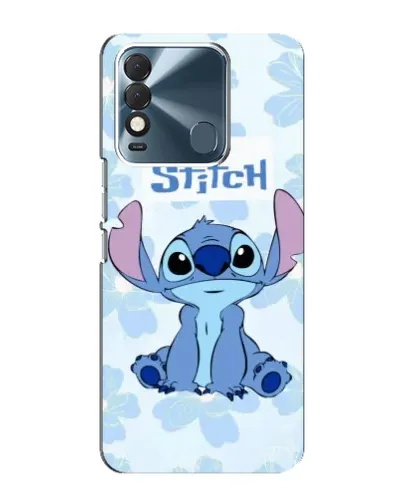 Чехол для TECNO Spark 8 с картинкой «Stitch среди цветов»