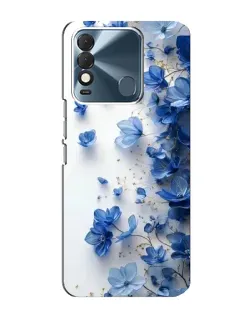 Чехол для TECNO Spark 8 с картинкой «Голубой цветочный каскад»