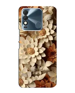 Чехол для TECNO Spark 8 с картинкой «Бежевый флористический декор»