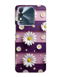 Чехол для TECNO Spark 8 с картинкой «Ромашки на фиолетовом»