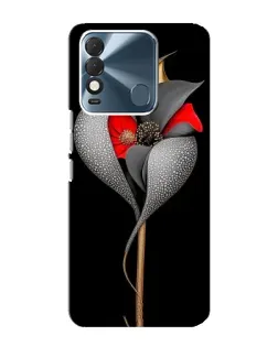 Чехол для TECNO Spark 8 с картинкой «Серебряный фантазийный цветок»