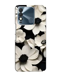 Чехол для TECNO Spark 8 с картинкой «Объемные белые цветы»