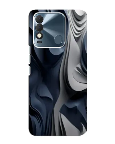 Чехол для TECNO Spark 8 с картинкой «Объемные синие складки»