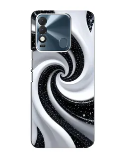 Чехол для TECNO Spark 8 с картинкой «Черно-белая спираль»