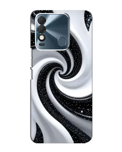 Чехол для TECNO Spark 8 с картинкой «Черно-белая спираль»