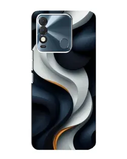 Чехол для TECNO Spark 8 с картинкой «Объемные черно-белые ленты»