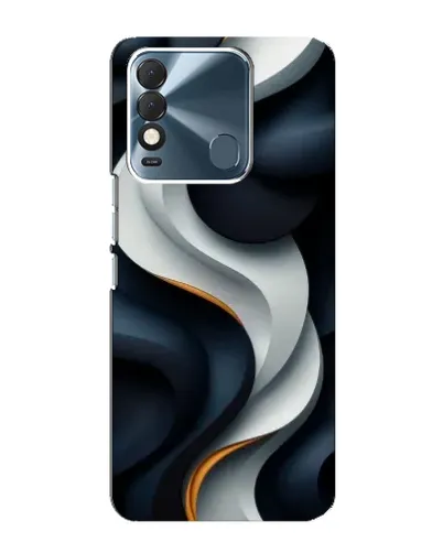 Чехол для TECNO Spark 8 с картинкой «Объемные черно-белые ленты»