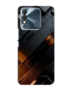 Чехол для TECNO Spark 8 с картинкой «Черные геометрические блоки»