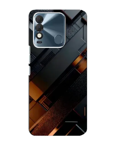 Чехол для TECNO Spark 8 с картинкой «Черные геометрические блоки»