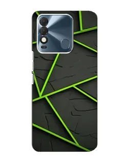Чехол для TECNO Spark 8 с картинкой «Зеленые геометрические линии»