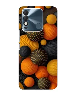 Чехол для TECNO Spark 8 с картинкой «Объемные оранжевые сферы»
