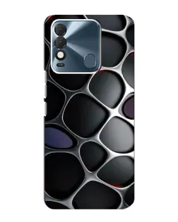 Чехол для TECNO Spark 8 с картинкой «Объемная темная решетка»