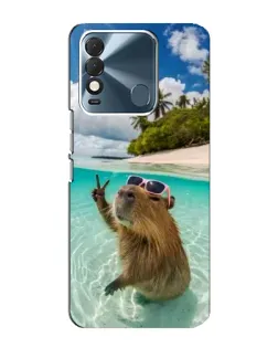 Чехол для TECNO Spark 8 с картинкой «Капибара на море»